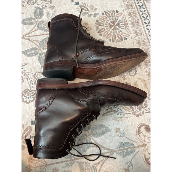 Allen Edmonds 9.5 EEE DALTON Brown Chocolate Wingtip Boots 9.5 3E - Picture 9 of 9
